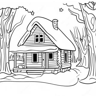 Cabane En Rondins Pages à colorier