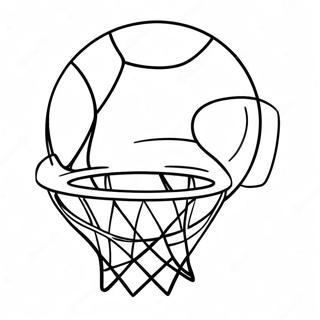 Page De Coloriage De Panier De Basketball Colore Avec Ballon 122760-57214