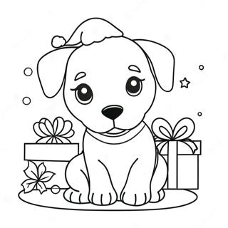 Page De Coloriage De Chiot De Noel 122837-57272