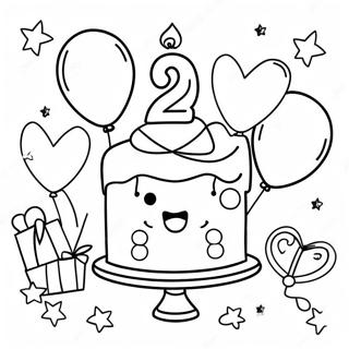 Joyeux 2ème Anniversaire Pages À Colorier