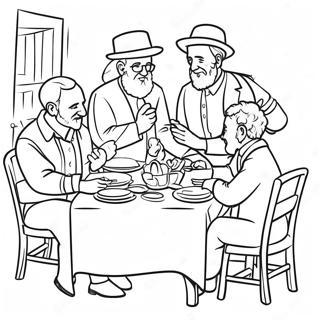 Page De Coloriage De Reunion Familiale Paisible De Shabbos 122917 57341