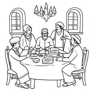 Page De Coloriage De Reunion Familiale Paisible De Shabbos 122917 57343