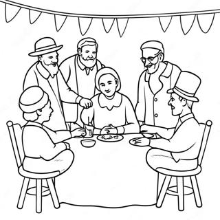 Page De Coloriage De Reunion Familiale Paisible De Shabbos 122917 57344