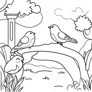 Page A Colorier De Jardin Chinoiserie Avec Oiseaux 123020-57421