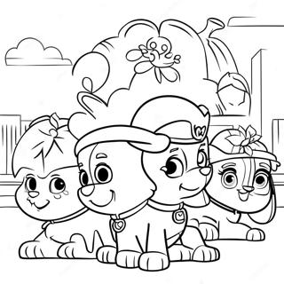 Page De Coloriage Du Defile De Thanksgiving De La Pat Patrouille 123329-57663