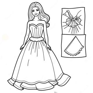 Robe Barbie Pages À Colorier