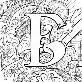 Page A Colorier De La Lettre F Elegante 123404-57714