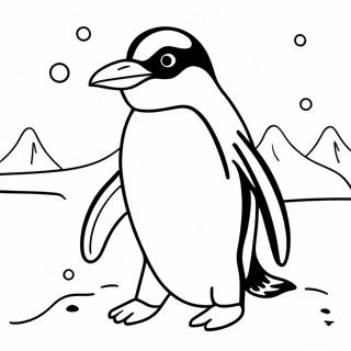 Page A Colorier Dun Pingouin Joueur Dans La Neige 123429-57734