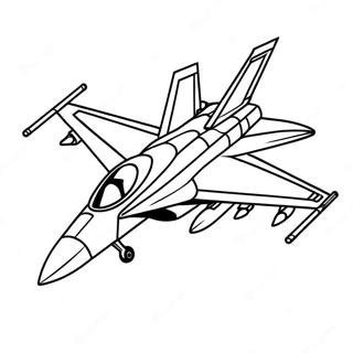 Dessin A Colorier De Chasseur F18 En Vol 123585-57854