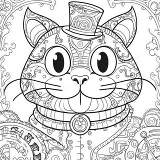 Page De Coloriage Du Chat De Cheshire Steampunk Complexe 123742-57983