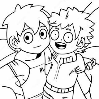 Page De Coloriage De Todoroki Et Deku 124254-58473