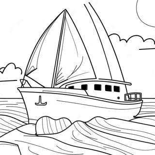 Skipper Naviguant Par Une Journee Ensoleillee Page De Coloriage 124407-58586