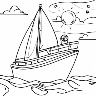 Skipper Naviguant Par Une Journee Ensoleillee Page De Coloriage 124407-58587