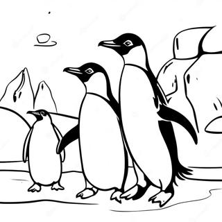 Page A Colorier De Pingouins Joueurs Sur La Glace 12463-1240