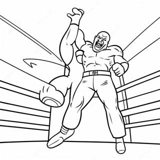 Page De Coloriage Lutteur Wwe Sautant Sur Un Adversaire 124741-58845