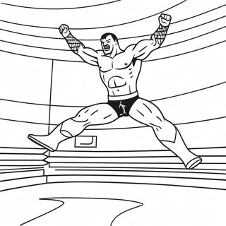 Page De Coloriage Lutteur Wwe Sautant Sur Un Adversaire 124741-58846