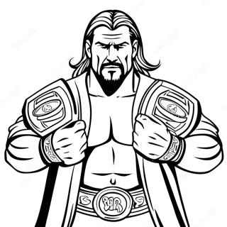 Triple H Tenant Deux Ceintures Page De Coloriage 124743 58855
