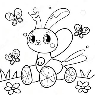 Page De Coloriage De Buggy Huggy Avec Des Papillons Colores 124796-58900