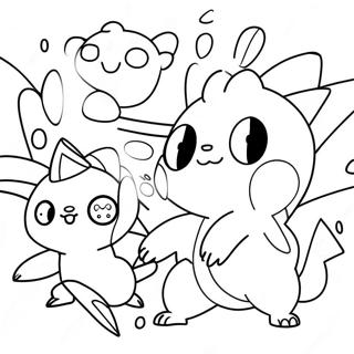 Page De Coloriage De Scene De Bataille Pokemon Detaillee 124822 58917