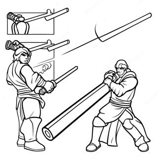 Page De Coloriage De Sabre Laser Lumineux En Action 124925-58995