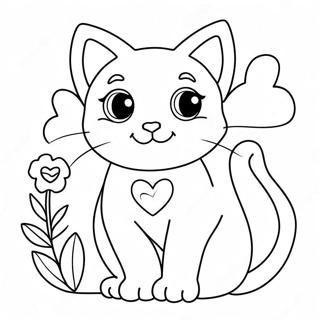 Page De Coloriage De Chat De Saint Valentin Mignon 124948-59005