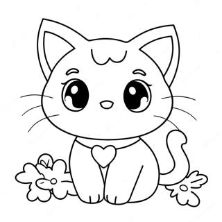 Page De Coloriage De Chat De Saint Valentin Mignon 124948-59006