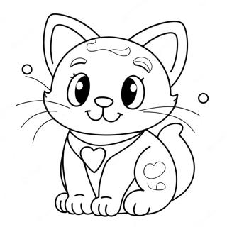 Page De Coloriage De Chat De Saint Valentin Adorable 124950 59013