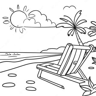 Page De Coloriage De Scene De Plage Estivale Chic 124997-59042