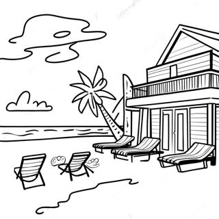 Page De Coloriage De Scene De Plage Estivale Chic 124997-59043