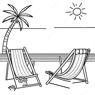 Page De Coloriage De Scene De Plage Estivale Chic 124997-59044