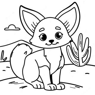 Page De Coloriage De Fennec Mignon Dans Le Desert 125024-59065