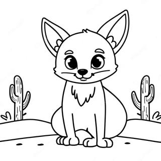 Page De Coloriage De Fennec Mignon Dans Le Desert 125024-59066