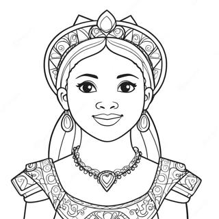 Page De Coloriage De La Princesse Noire Courageuse 125285-59273