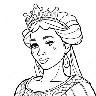 Page De Coloriage De La Princesse Noire Courageuse 125285-59275
