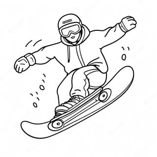 Page De Coloriage Dun Snowboardeur Cool En Action 125308-59286