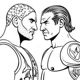 Page De Coloriage De Face A Face De Lutteur Wwe 125362-59334