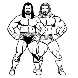 Page De Coloriage Dynamique De Lequipe De Tag Wwe 125363-59340