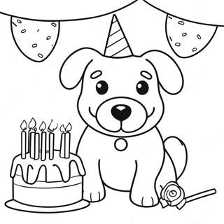 Page De Coloriage De Fete Danniversaire De Chien 125461-59402