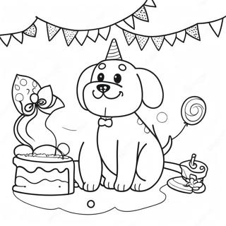 Page De Coloriage De Fete Danniversaire De Chien 125461-59403