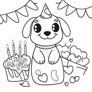 Page De Coloriage De Fete Danniversaire De Chien 125461-59404