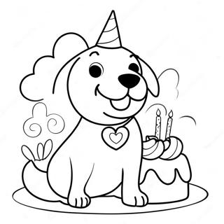 Page De Coloriage Danniversaire De Chien Heureux 125462-59405