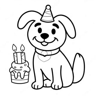 Page De Coloriage Danniversaire De Chien Heureux 125462-59406