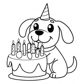 Anniversaire De Chien Pages à colorier