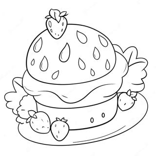 Gâteau Aux Fraises Pages À Colorier