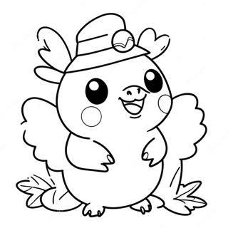 Page De Coloriage Mignon Pokemon Avec Dinde De Thanksgiving 125591-59505