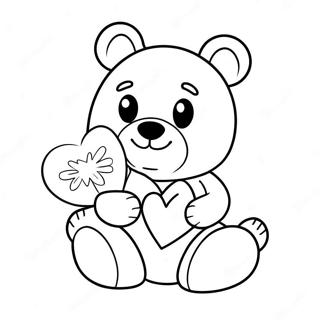 Page De Coloriage Dun Ours En Peluche Charmant Tenant Un Coeur 125724 59617
