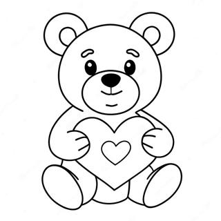 Page De Coloriage Dun Ours En Peluche Charmant Tenant Un Coeur 125724 59618