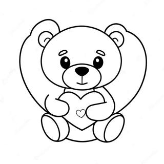 Page De Coloriage Dun Ours En Peluche Charmant Tenant Un Coeur 125724 59619