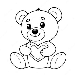 Page De Coloriage Dun Ours En Peluche Charmant Tenant Un Coeur 125724 59620