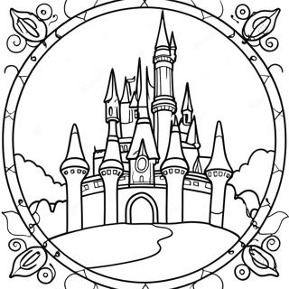 Page De Coloriage Vitrail Du Chateau Disney Enchanteur 125825-59694